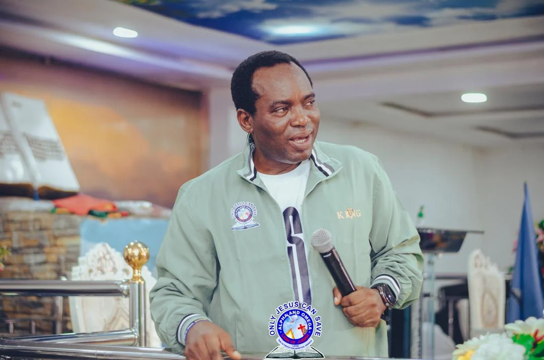 Pastor ministering from the Holy Bible on the pulpit